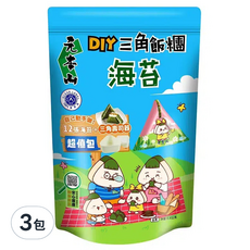 元本山 DIY三角飯糰海苔, 12張海苔+三角壽司器, 15.6g, 3包