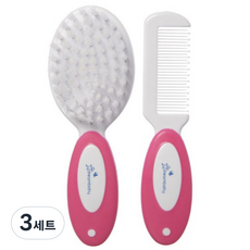 드림베이비 아동용 디럭스 아기머리빗세트 F328, 핑크, 3세트