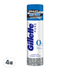 Gillette 吉列 刮鬍泡 冰涼清爽型 全新升級 極淨涼感 潤滑保護力UP, 245g, 4罐