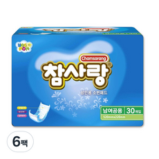 참사랑 파워흡수 소변용 패드, 6개, 30개입