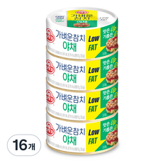 오뚜기 가벼운 참치 야채, 135g, 16개