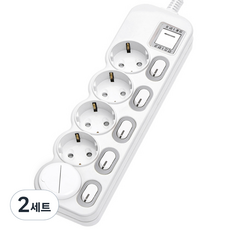 에코파워탭 국산 LED 개별 멀티탭 5구 EPM-L305SS 안전커버, 1.5m, 랜덤 발송, 2세트