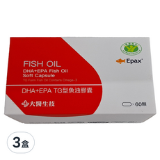 大醫生技 DHA + EPA TG型魚油膠囊, 60顆, 1.15g, 3盒