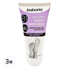 babaria 足部乾燥龜裂護理霜, 尿素配方 舒緩乾燥和敏感肌膚, 軟化角質 深層滲透 有效滋潤, 修護龜裂腳跟, 150ml, 3條