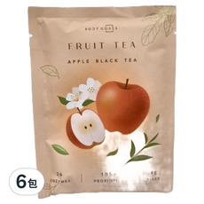 BODY GOALS 高酵輕孅水果茶 蘋果紅茶, 含26種水果酵素, 100億專利益生菌, 膳食纖維, 24g, 6包