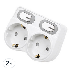 에코파워탭 LED L자 멀티탭 2구 EPM-L402L, 9.1cm, 화이트, 2개 0cm, 화이트, 2개