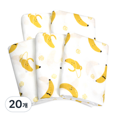 사각 엠보 천 기저귀, 바나나, 20개