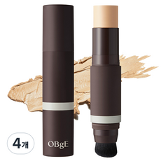 OBge 내추럴 커버 남성 파운데이션 13g, 1호 아이보리, 4개