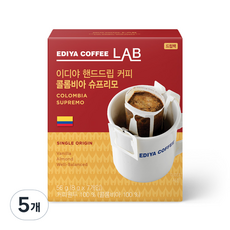 이디야커피연구소 핸드드립 콜롬비아 슈프리모 드립커피, 8g, 7개입, 5개