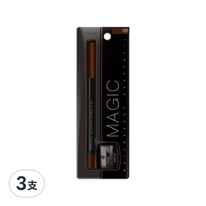 Solone 持久眼線筆, 防水, 絲滑筆觸, 色澤飽滿, 不易暈染, 附削筆器, #03咖啡色Brown, 3支