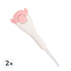 블루버킷 유아용 애니멀 LED 이어클리너 핑크, 2개, 1개입