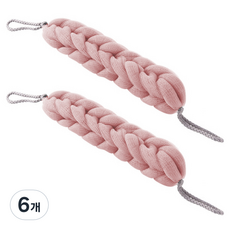 블럭마트 튼튼 롱 샤워타올, 핑크, 1개입, 6개