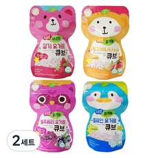 OrganicStory 요거트 큐브 16g x 4종 세트, 2세트, 플레인, 딸기, 블루베리, 망고
