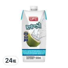 UFC Refresh 椰子水, 泰國原裝進口, 精選泰國在地椰子, 果汁含量100%, 500ml, 24瓶