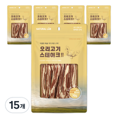 내츄럴랩 강아지 건강한육포 스테이크, 오리, 70g, 15개
