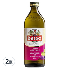 Basso 巴碩義大利 100% 葡萄籽油 1L 2瓶組 (高發煙點/清爽不膩/原裝進口), 2瓶