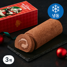 크리스마스 정통 초코 롤케익 (냉동), 300g, 3개