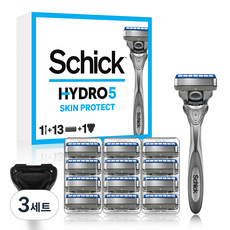 Schick 舒適牌 水次元5刮鬍刀組 Skin Protect款, 刀柄+刀片13p+刀蓋, 3套