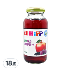 HiPP 喜寶 有機綜合紅寶多果汁, 4個月以上寶寶適用，原汁含有率99.94%, 200ml, 18瓶