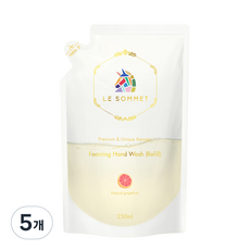 르소메 프리미엄 포밍 핸드워시 리필용 250ml, 자몽향, 5개