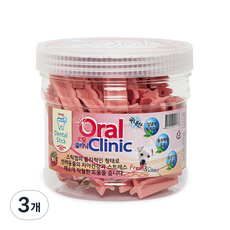  오랄클리닉 반려동물 치석제거용 덴탈껌 300g, 딸기, 3개 