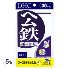 DHC 紅潤鐵素, 含血紅素鐵, 維他命B12, 葉酸, 30日份, 60顆, 347mg, 5包