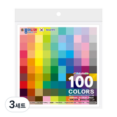 종이나라 단면 색종이 + 케이스, 100색, 300개