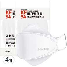 메디케이알 황사방역용 마스크 대형 KF94 흰색, 25개입, 4개, 화이트