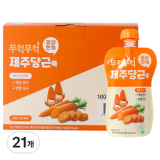 이유케어스 무럭무럭 키즈죽 100g, 당근맛, 21개 - 무럭무럭키즈죽