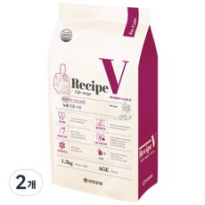 유한양행 Recipe V 고양이 연령별 맞춤식사료, 시니어, 1.2kg, 2개
