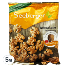 Seeberger 喜德堡 天然核桃仁, 德國原裝進口, 無烘烤無調味, 150g, 5包