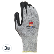 3M 防割手套, 灰色, 3雙