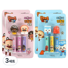 pinkfoot 2000吐司先生髮廊公仔筆蓋 2種*4入組, 粉色, 藍色, 3套