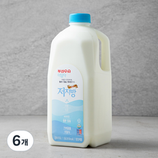 부산우유 저지방 우유, 1.8L, 6개