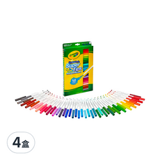 Crayola 繪兒樂 可水洗細桿彩色筆 3歲以上, 50色, 4盒
