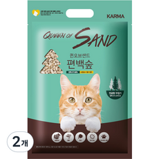 카르마 퀸오브샌드 편백나무 고양이 모래, 2개, 6L