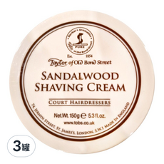 Taylor of Old Bond Street 經典檀香 刮鬍膏, Sandalwood Shaving Cream 150g, 3罐