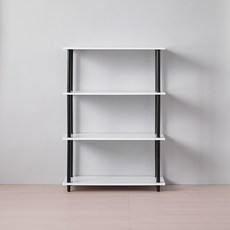 데코퍼니쳐 다용도 조립식 인테리어 사각 수납 선반 800, 화이트 + 블랙, 4단