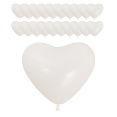 셈퍼텍스 하트풍선 30cm, 화이트, 20개