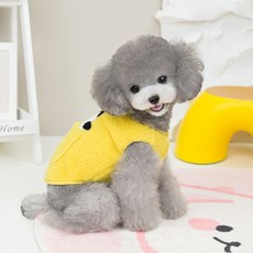 파스텔펫 강아지 포켓 프렌즈 뽀글이 조끼, 옐로우