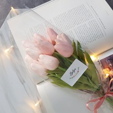 이플린 조화 감성 튤립 10송이 꽃다발, 핑크, 1개