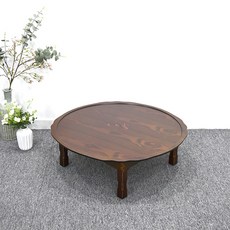 남원은행공방 풍년나비꽃 원형 다용도상 69cm, 짙은커피색