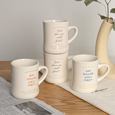시라쿠스 레터 머그 올컬러 400ml x 4종 세트, 버건디, 네이비, 오렌지, 블루, 1세트