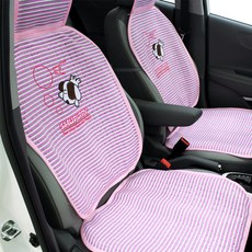 오토런 차량용 스무퍼피 스트라이프 통풍시트 앞좌석2p + 뒷좌석, 핑크, 1세트