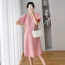 에이홉 임산부 퍼프 슬리브 브이넥 원피스