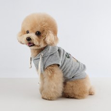 Grooming Dog 寵物情侶裝露營連帽背心, 灰色, 1個