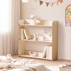 윌로우 아동용 조이 오픈형 교구장 3단 826 x 814 mm, 화이트 + 자작나무