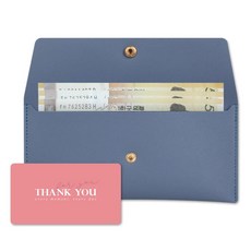 Recoz 皮革現金零用錢信封卡片組, 藍色(信封), 1入