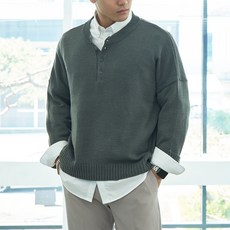 디엘크리 남성용 라운드 니트 티셔츠