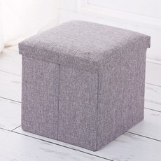 스윗조이 린넨 폴딩 수납 의자 정사각, 그레이
